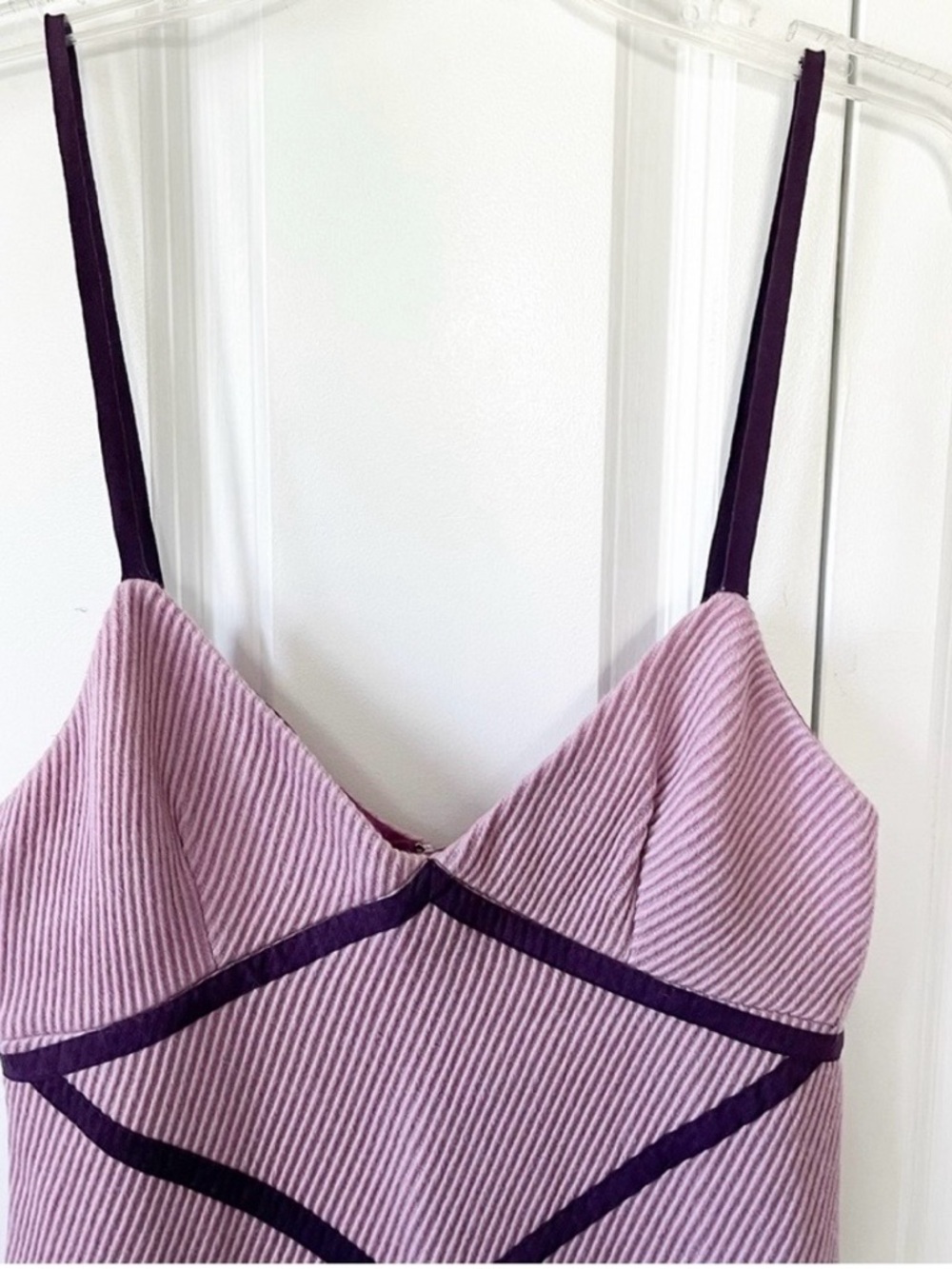 Tocca Wool Mauve burgundy fitted spaghetti strap dress - Picture 2 of 5